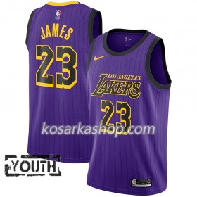Dres Los Angeles Lakers LeBron James 23 Nike 2018-19 City Edition Ljubičasta Swingman - Dječji